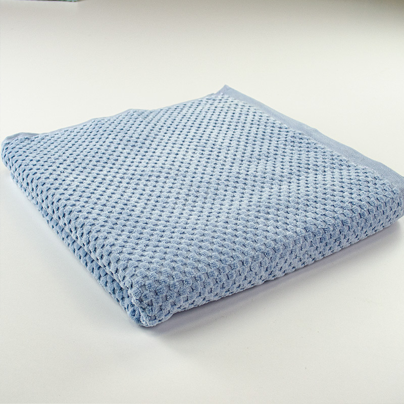 Рушник банний махровий однотонний 70x140см Damask Преміум якості Жакардовий з велюром 550г/м2 GM Textile (Блакитний)